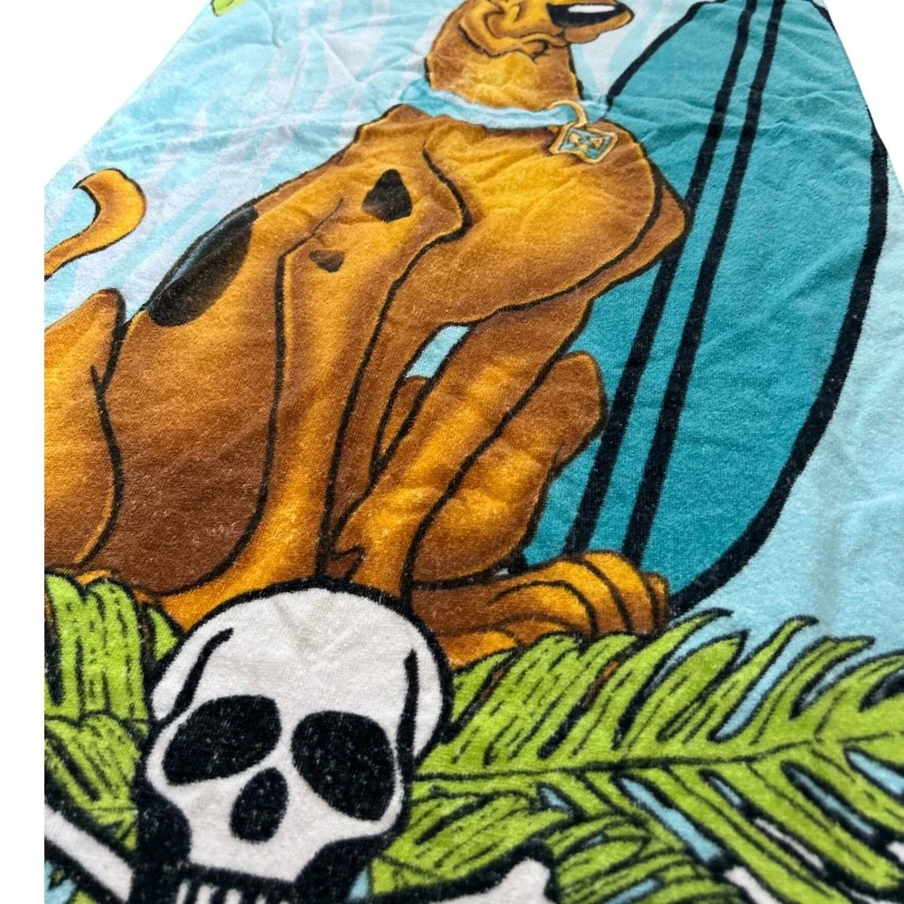 Vintage  Hanna-Barbera Scooby-Doo Beach Towel Surfboard Skull 25x50